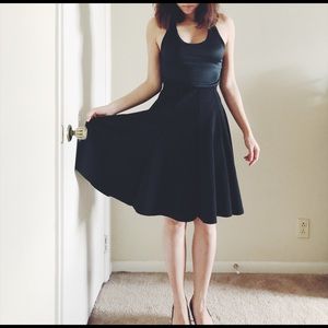 Vintage a-line black textured skirt